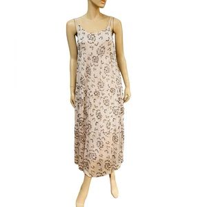 Elena Baldi Silk Animal Print Boho Midi Dress Sz S Preowned in Good Condition